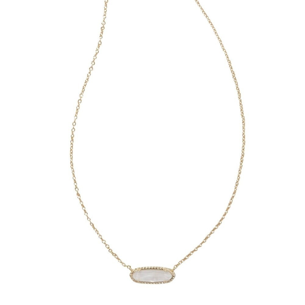 Kendra Scott Eva 14K Gold Over Brass Mother Of Pearl Pendant Necklace NWT
